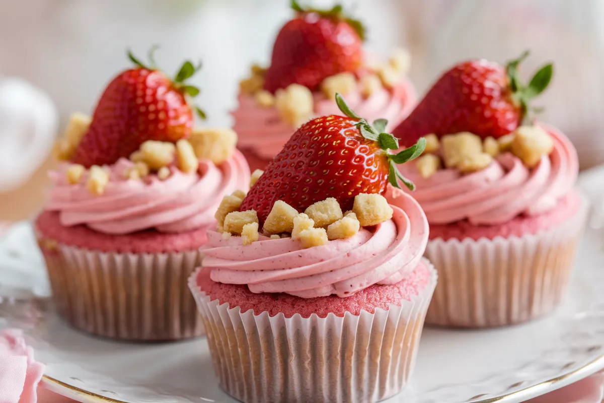 Strawberry Crunch Cupcakes