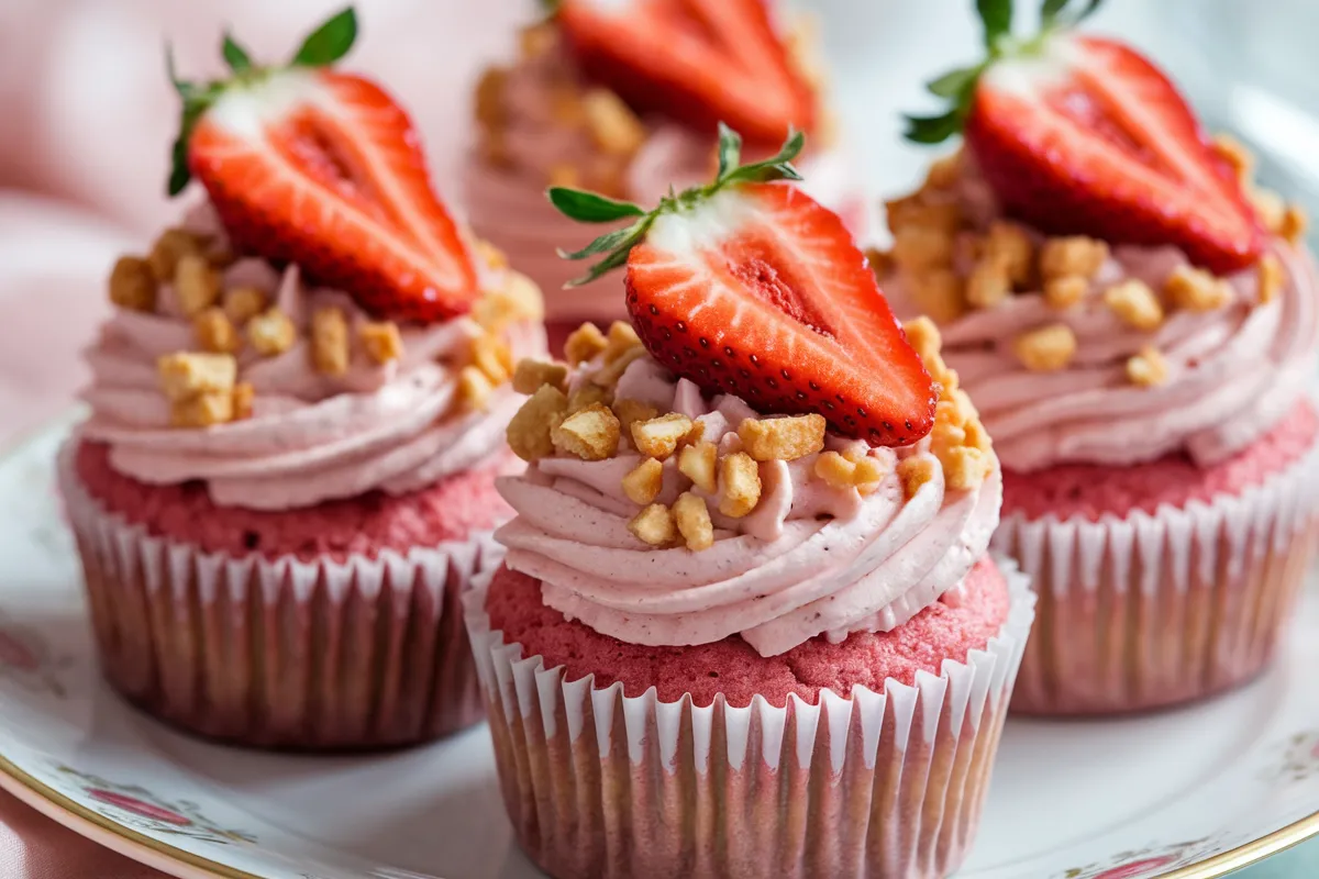 Strawberry Crunch Cupcakes