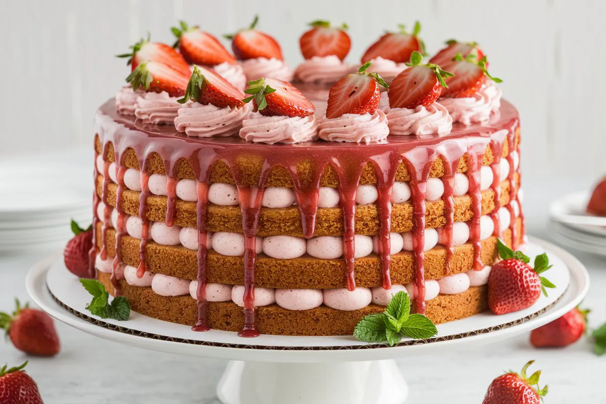 How to Make Sweet and Big Strawberry Cake?