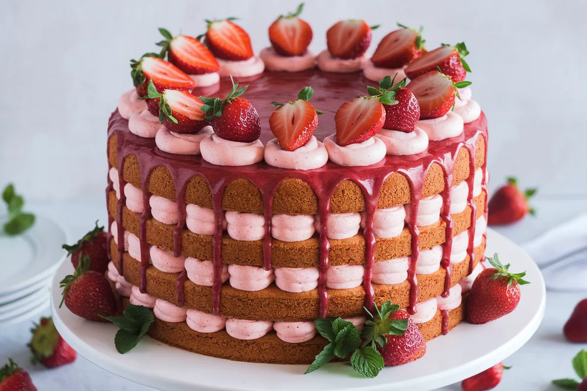 How to Make Sweet and Big Strawberry Cake?