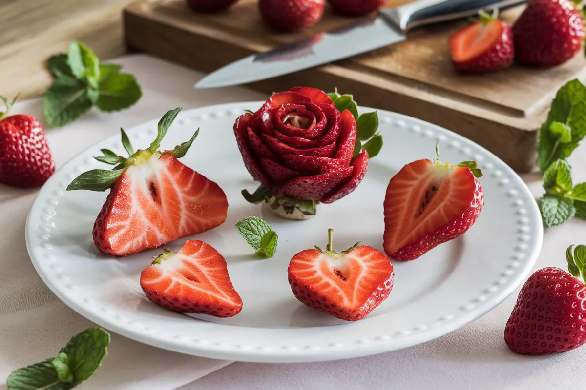 How to make strawberry garnishes?