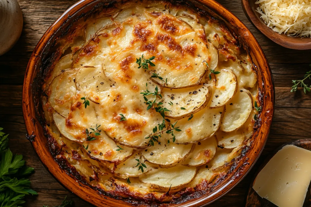 How do you keep au gratin potatoes from curdling?