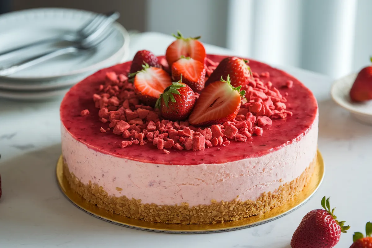 strawberry crunch cheesecake