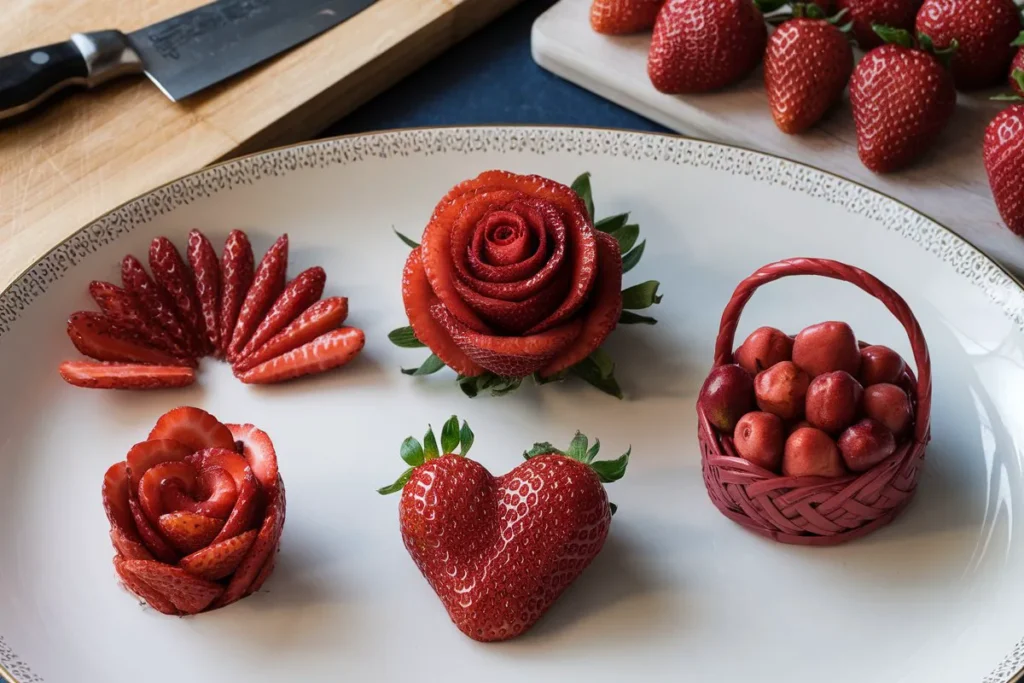 How to make strawberry garnishes?